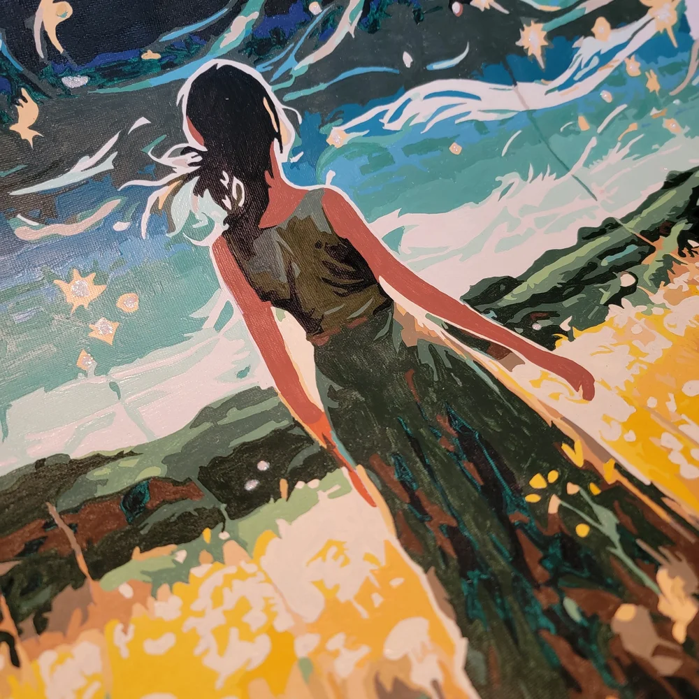 Colorful Starry Night Paint by Numbers Kit - Picture 2 of 3